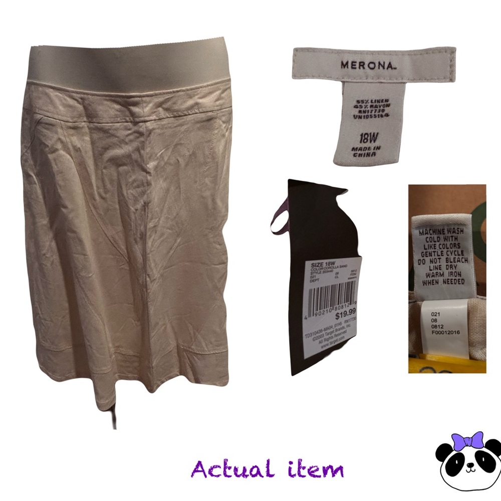 ❤️ 2 for $19 - Merona Women's  Linen A- Line Skirt, 18W, NWT
